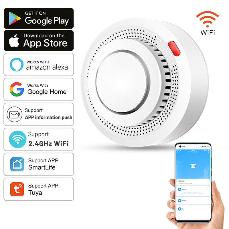 Smoke Detector Interconnected - Tuya Smart WiFi Rauchmelder Brandschutz Rauchsensor