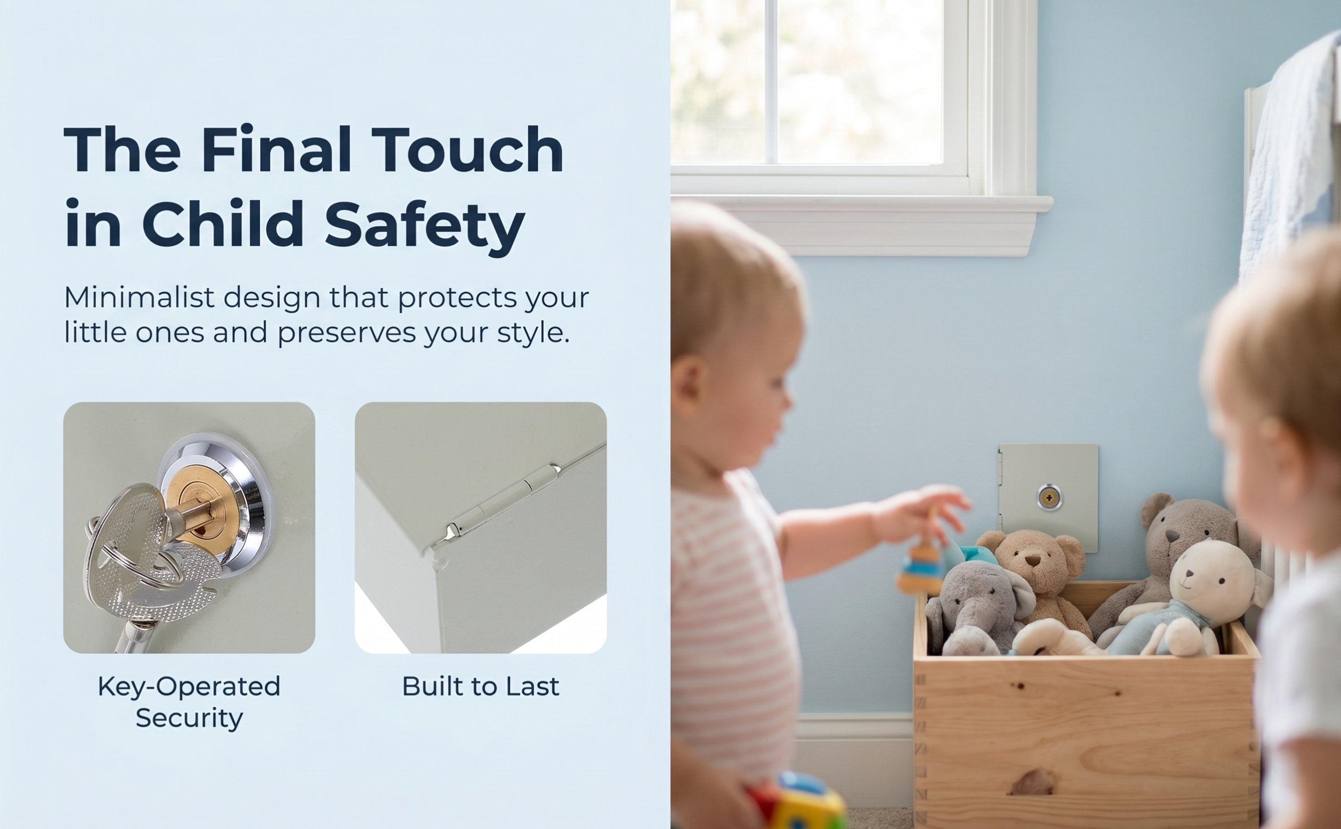 Outlet Cover Baby - Kompakte 86-Typ Steckdosen-Sicherheitsbox, wandmontierte abschließbare Steckdosenabdeckung,