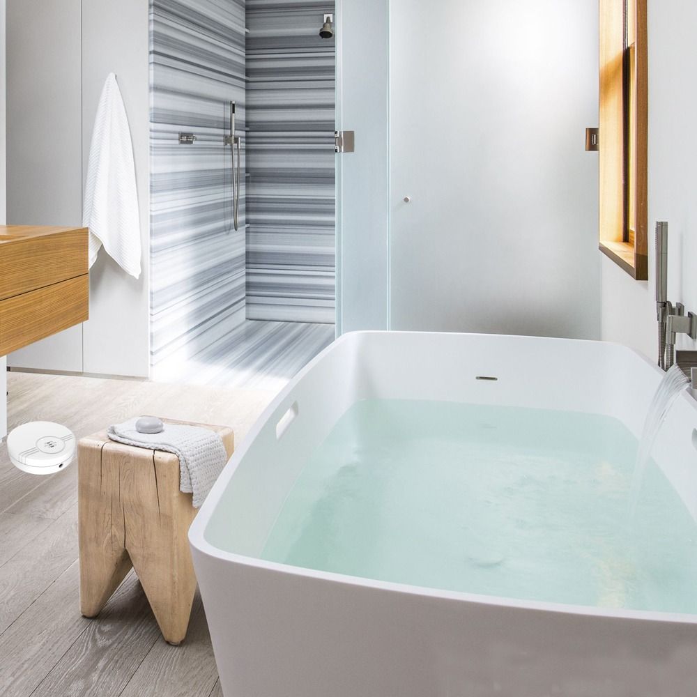 Water Alarm Sensor - Dual-Modus-Sensor Wasserleck-Alarm Wandmontage & Bodenkontakt Ultra-Lange